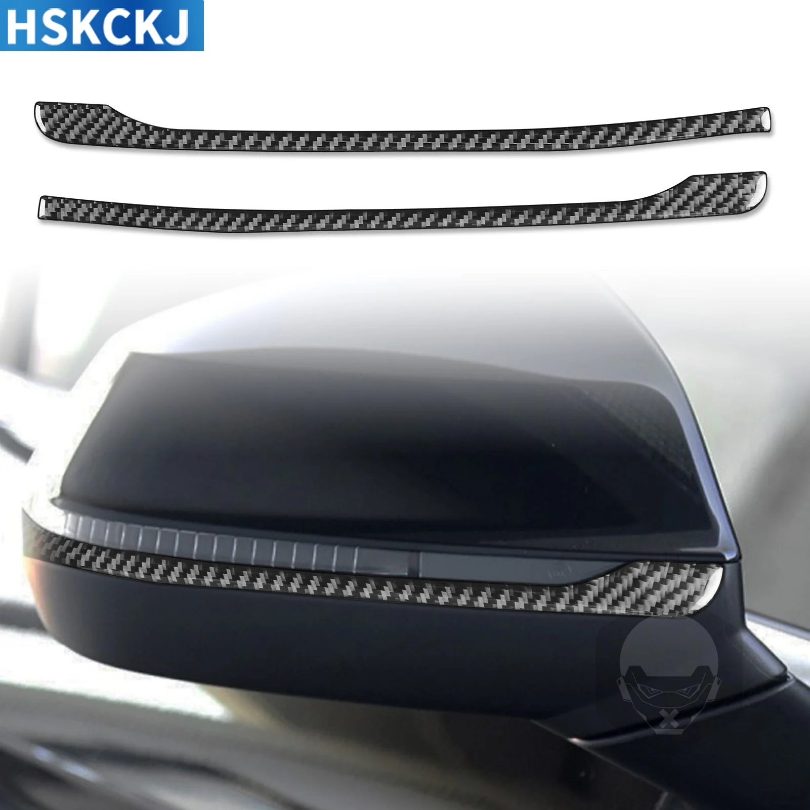 

For Audi Q5L 2018—2023 Real Carbon Fiber Review Mirror Protector Strips Cover Trim Sticker Interior Decoration Car Accessories