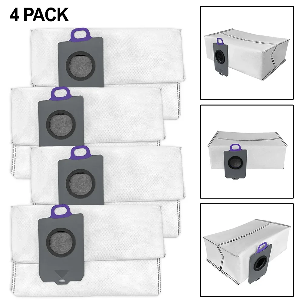 

White Vacuum Cleaner Bags Efficient Dust Filtration Bags Filtration Bags Large Capacity Design 4 Pack Quantity