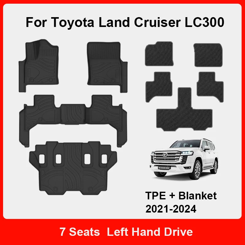 

Custom Fit Car Interior Accessories TPE Floor Mat for Toyota Land Cruiser LC300 Trunk Cargo Mat 7 Seats Left Right Hand Drive