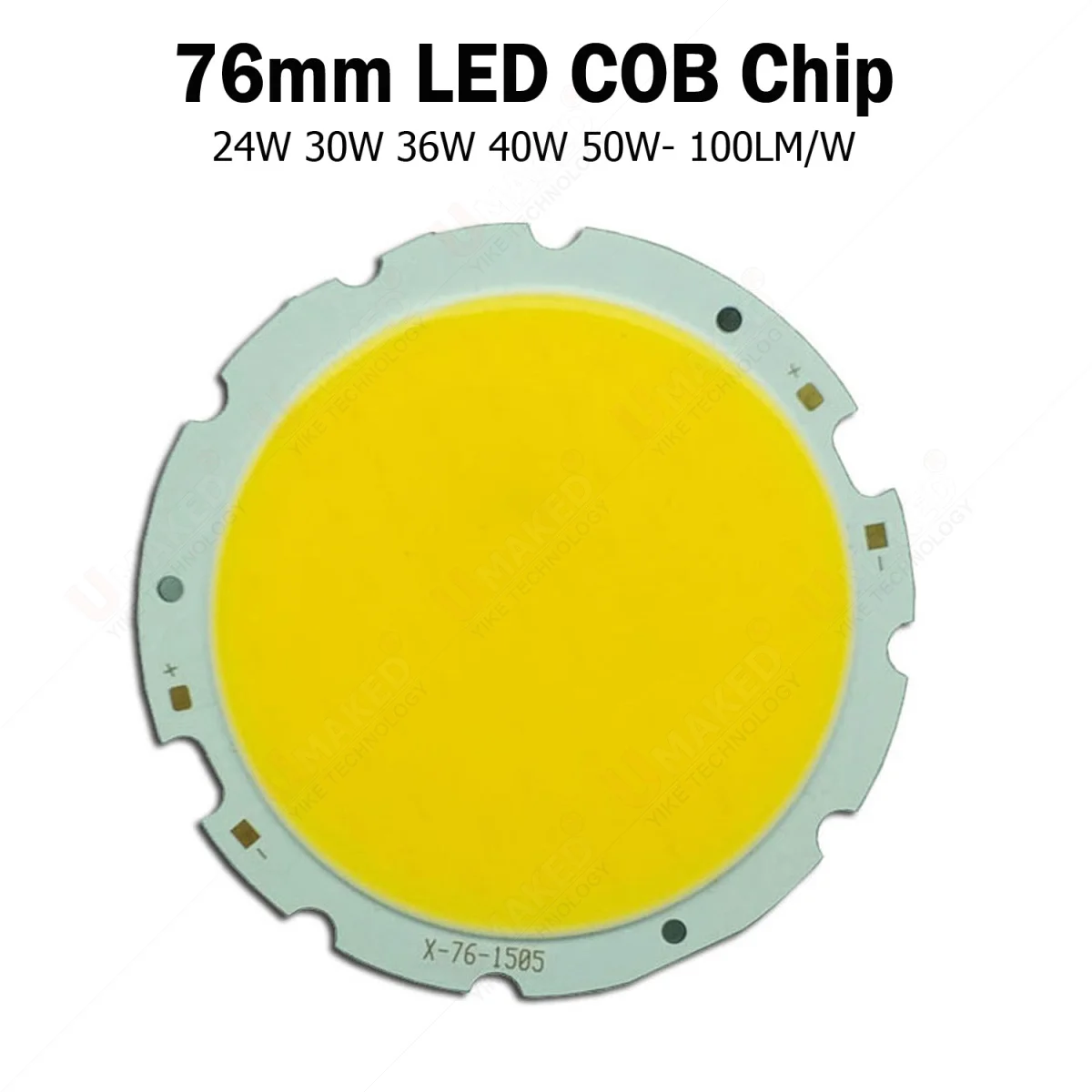 

5 шт. 76 мм светодиодный чип COB, 24W30W40W50W, лампа источника прожектора, диоды DIP, алюминиевая печатная плата 3000K 6000K для потолочного освещения, слежения