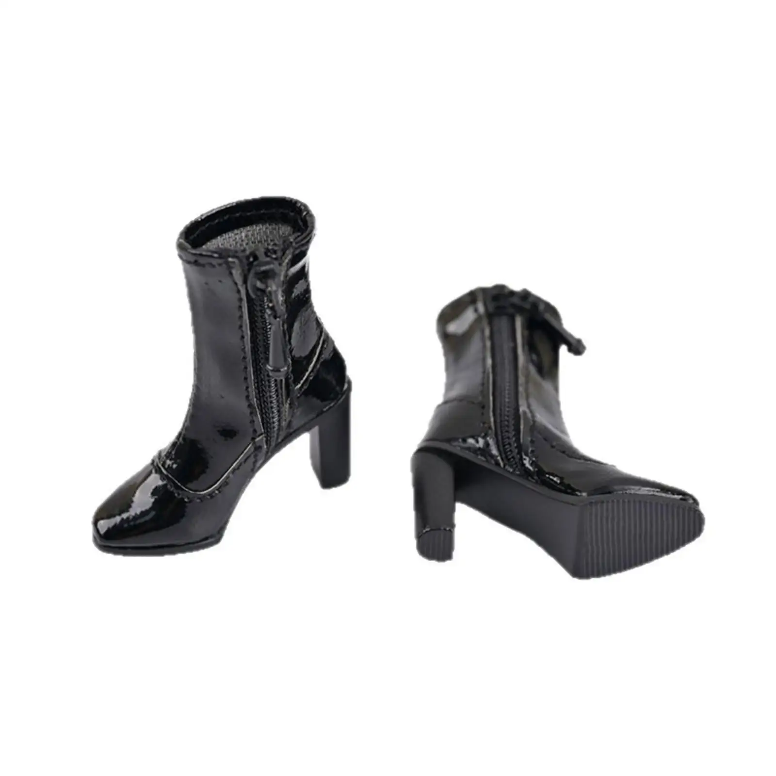 miniature-action-figure-boots-realistic-1-6-scale-design-glossy-patent-finish-doll-boots