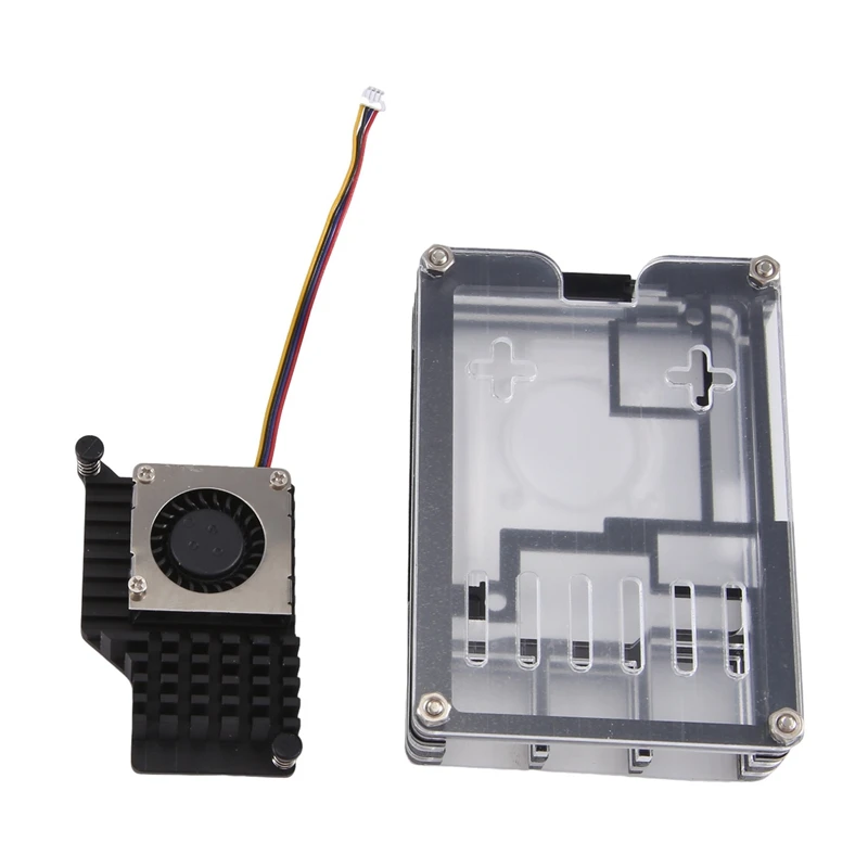 

For Raspberry Pi 5 Acrylic Case With Raspberry Pi 5 Official Cooling Fan 9 Layers Enlosure Parts Accessories For Raspberry Pi 5