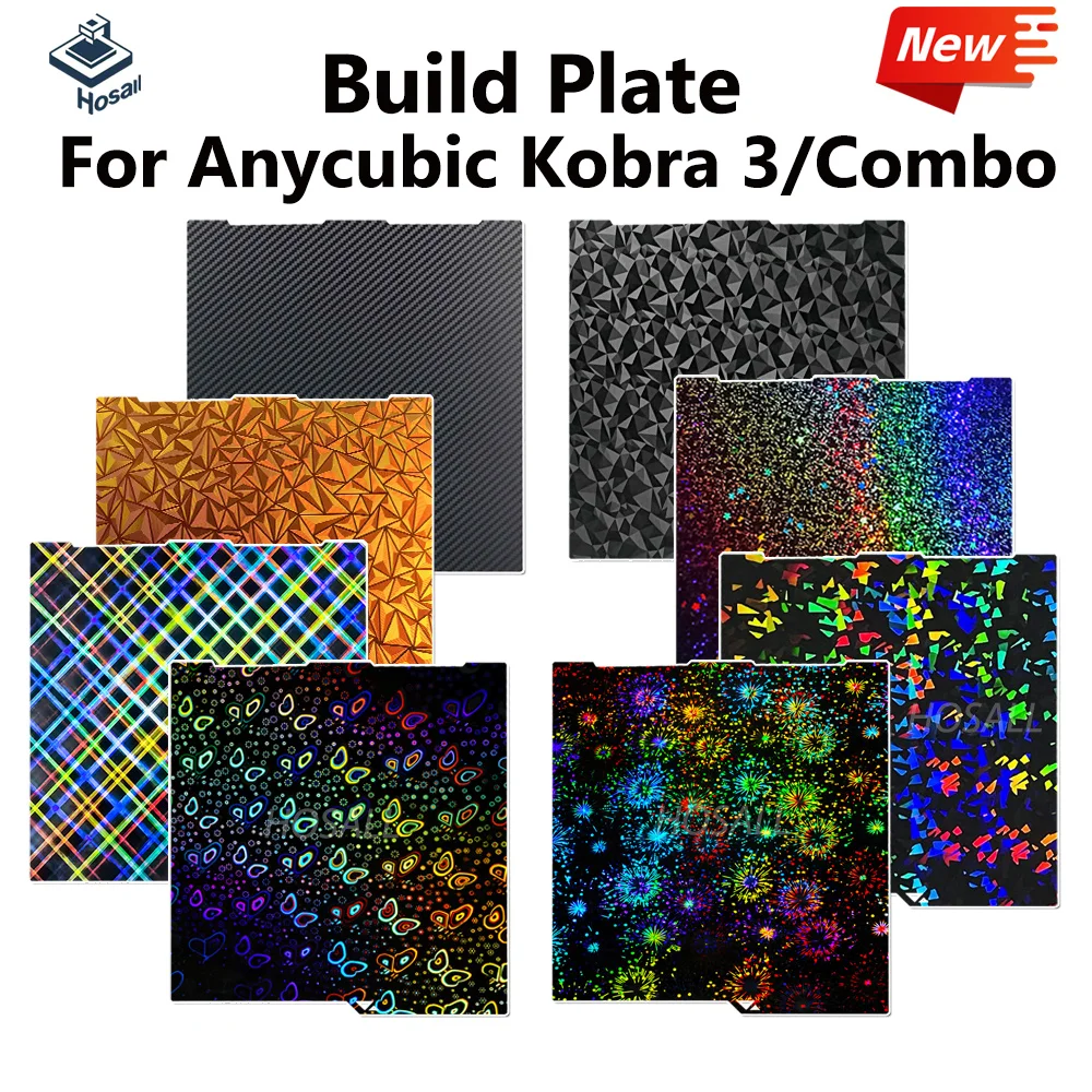 

Для Anycubic Kobra 3, сборная пластина 256x268, текстура PEI, двухсторонняя печать для Anycubic Kobra 3, обновления Kobra 3, комбинированная кровать