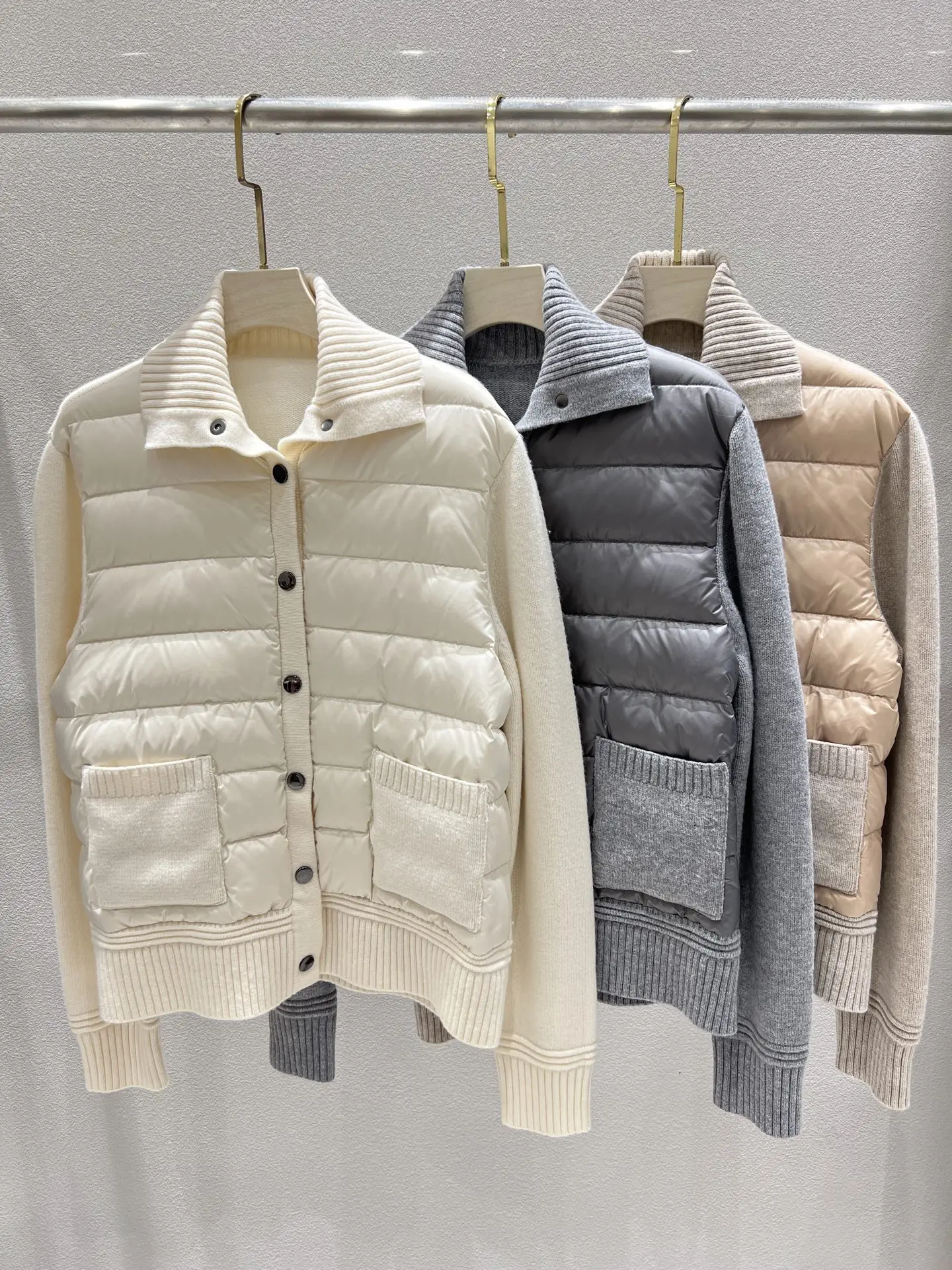 Otoño e Invierno nueva moda de alta calidad Casual Cachemira costura abajo chaqueta solapa Cardigan mujeres