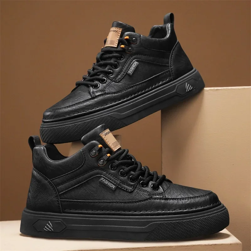 

High Quality Mens Boots Original Casual Leather Shoes for Men Training Wear Resistant Sneakers Outdoor Breathable Treking Shoes