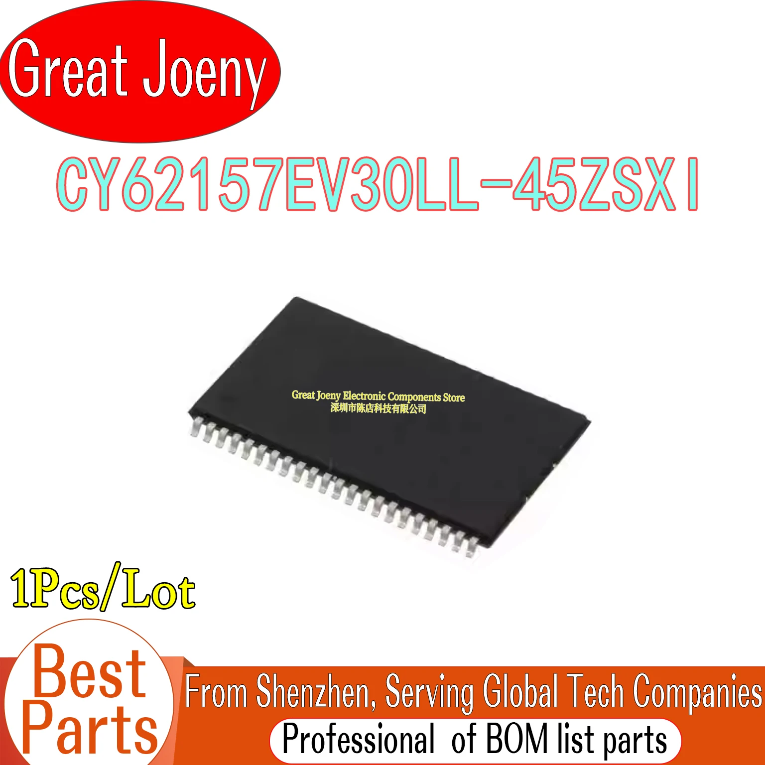 100% New Original CY62157EV30LL CY62157EV30LL-45ZSXI IC Chipset TSOP-44