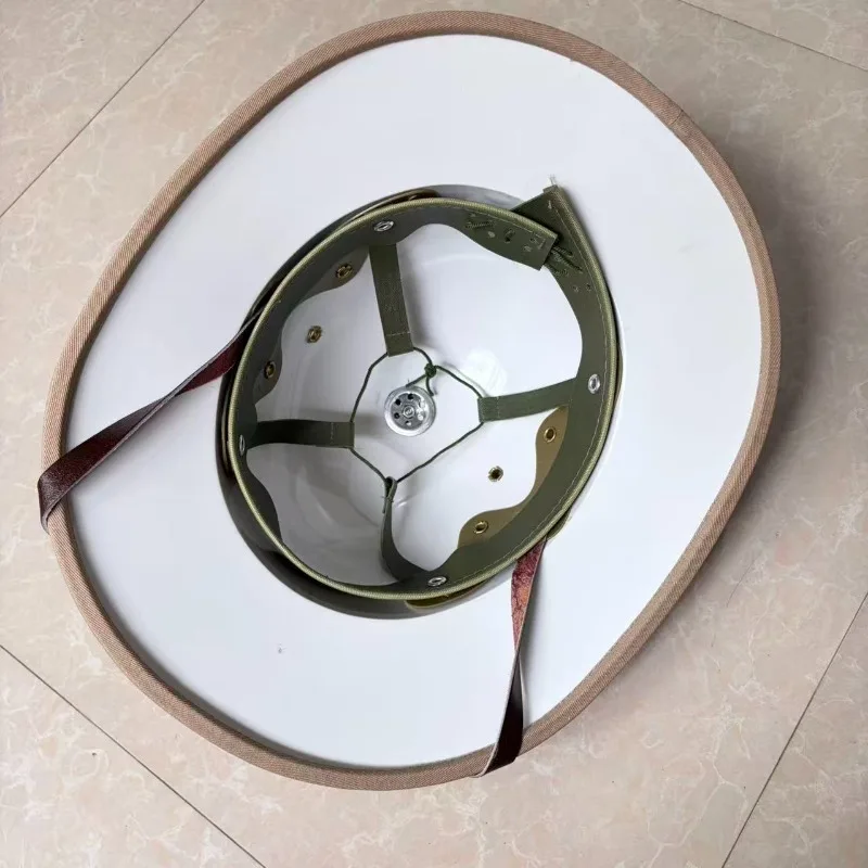 Vietnam War Pith Helmet Vintage Military Sun Hat Khaki Adjustable Safari Tropical Hard Hat for Men Outdoor Reenactment Mũ Cối view 5