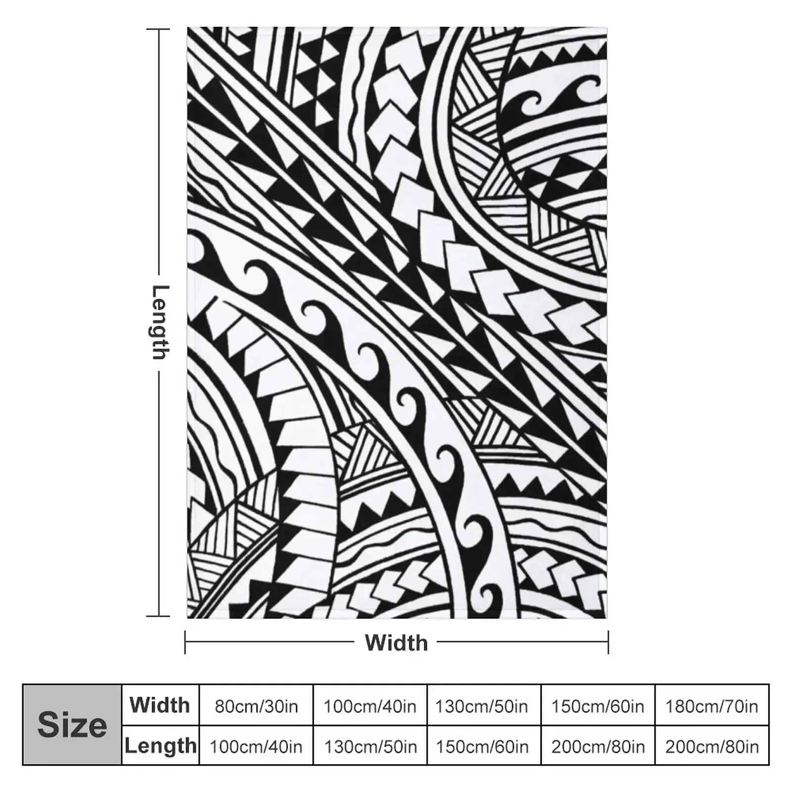 Hand drawn polynesian tribal Throw Blanket couch cozy soft plush fuzzy picnic outdoor blanket