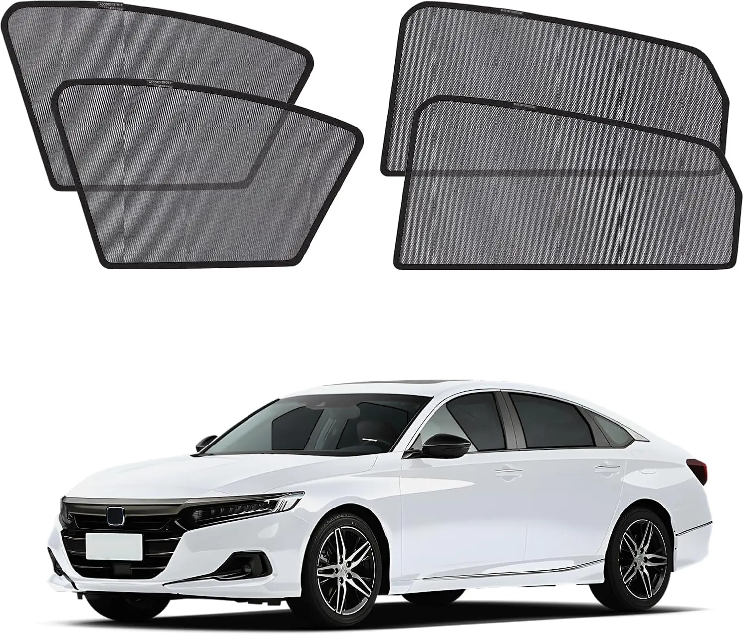 

Car Window Shades 2018-2022 Accord, 4PCS UV Blocking Sun Shades with Mesh for Privacy & Glare Protection