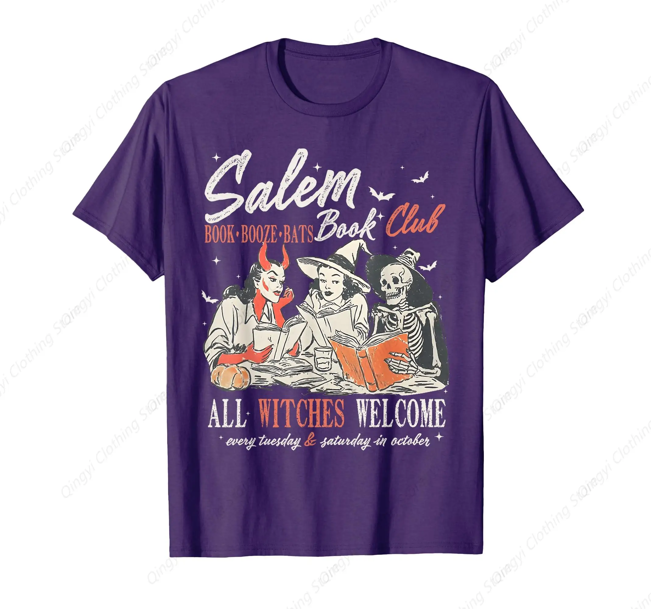 

Vintage Salem Book Witchy Witch Spooky Season Halloween T-Shirt