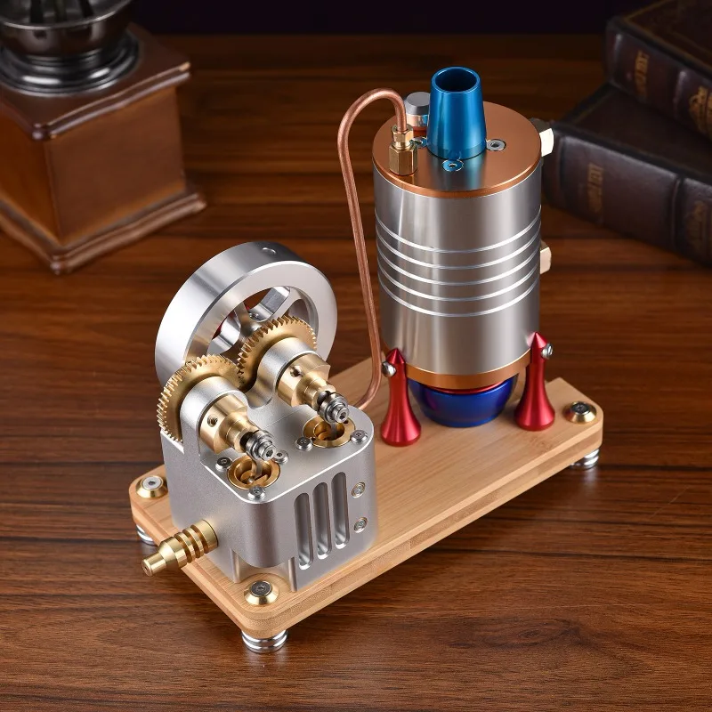 Startable steam engine model engine retro boiler with heating large boiler true start model CNC manufacturing