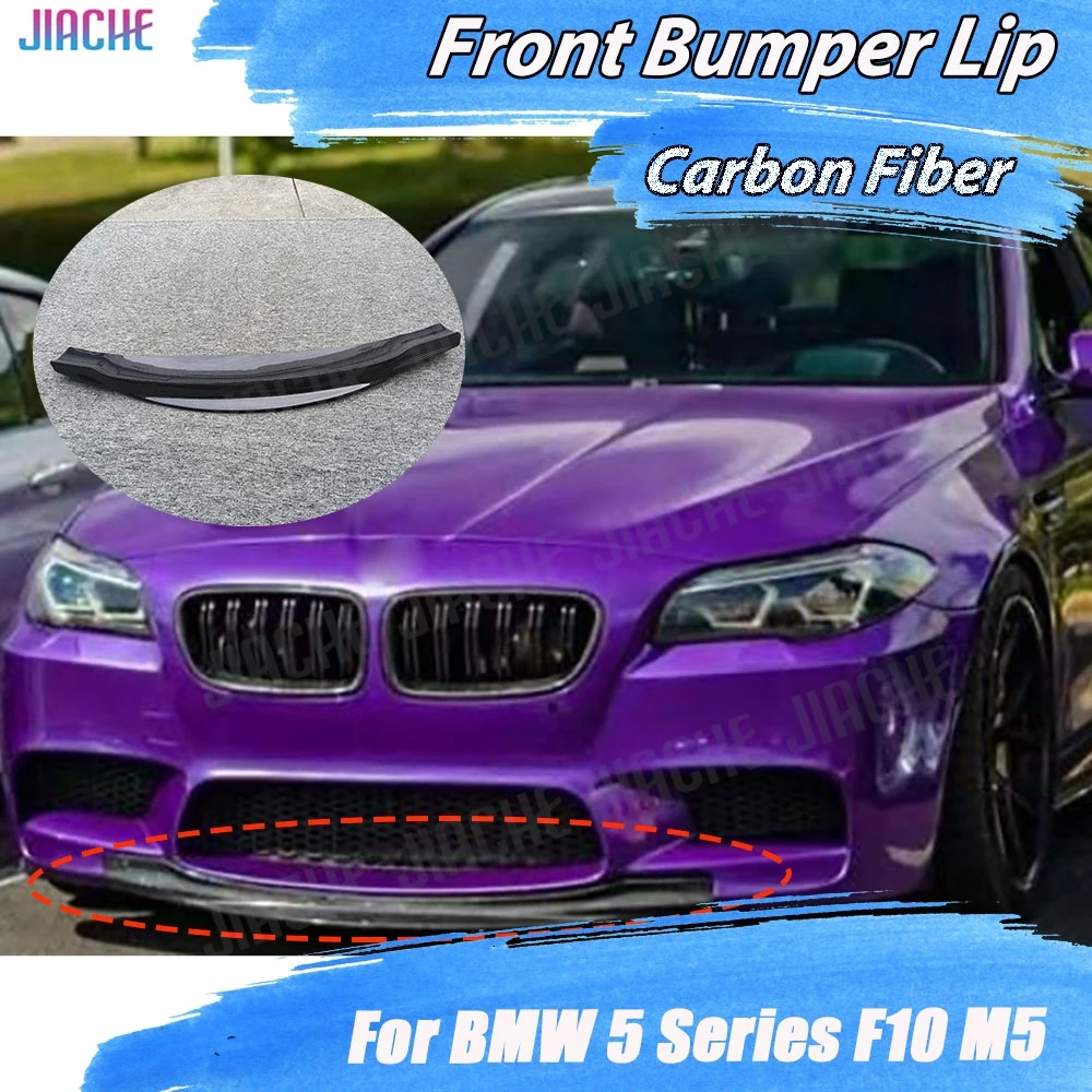 

Carbon Fiber Front Bumper Lip Chin Spoiler Splitters Apron Head Bumper Guard For BMW 5 Series F10 M5 Original Bumper 2012-2016