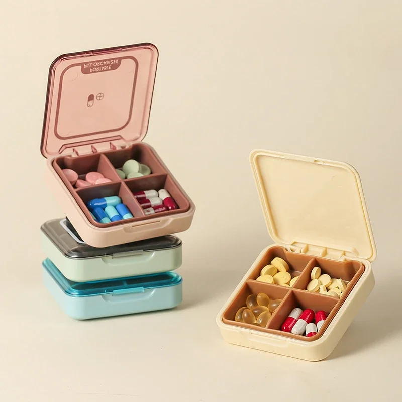 Mini pill box organizer one week dispensing pill box container for tablets travel pill box with sealed ring pill medicines box