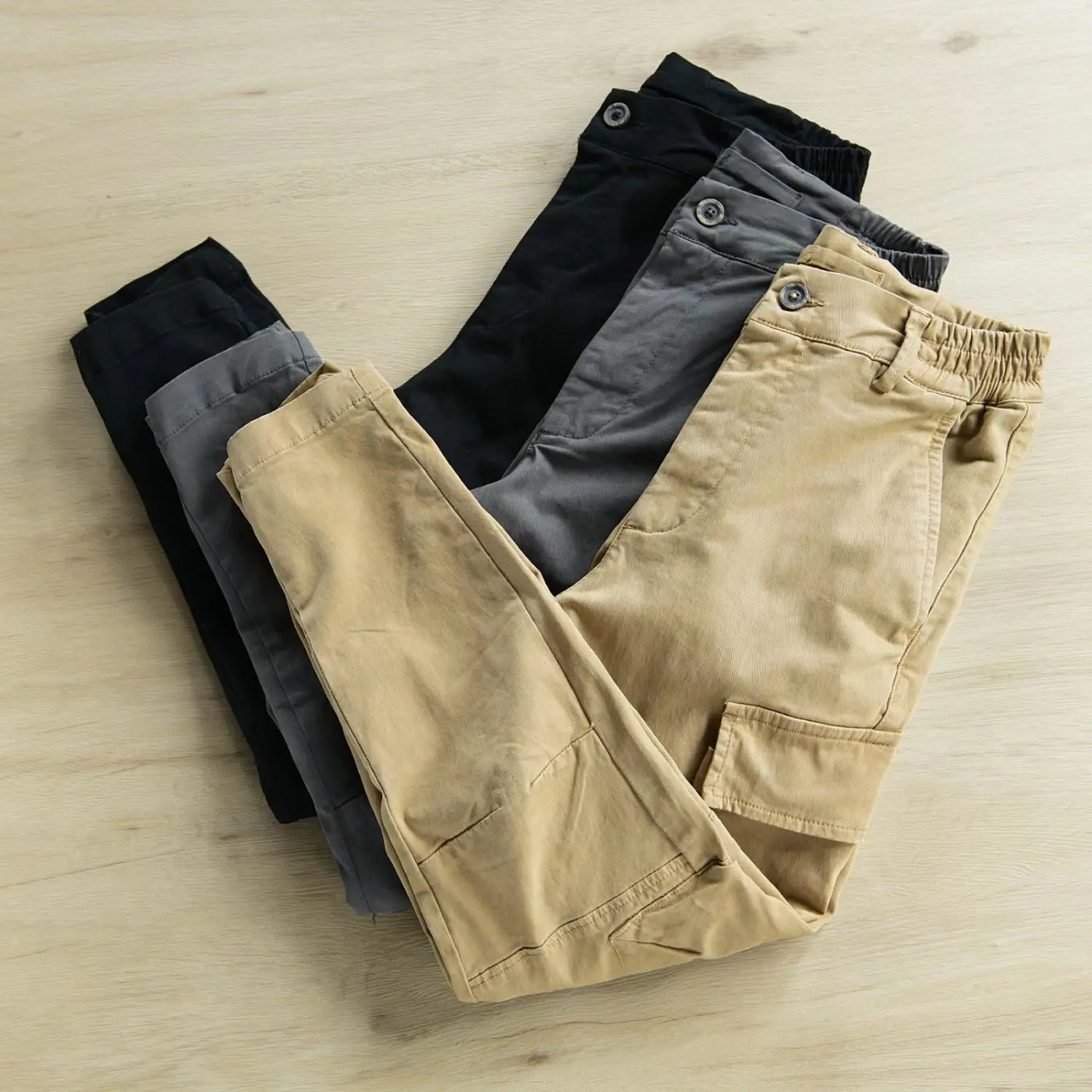 Spring Autumn Men's Loose Workwear Pants Multi-Pocket Durable Cotton Work Trousers for Construction Site Labor Protection Wear