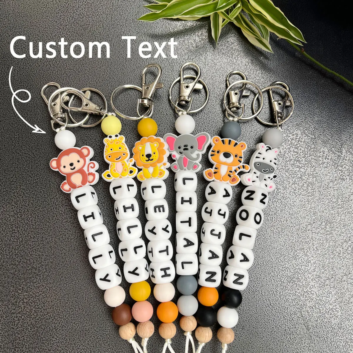 

1PC personalized custom animal silicone letter keychain, backpack/water cup pendant, unique custom gift, Christmas gift