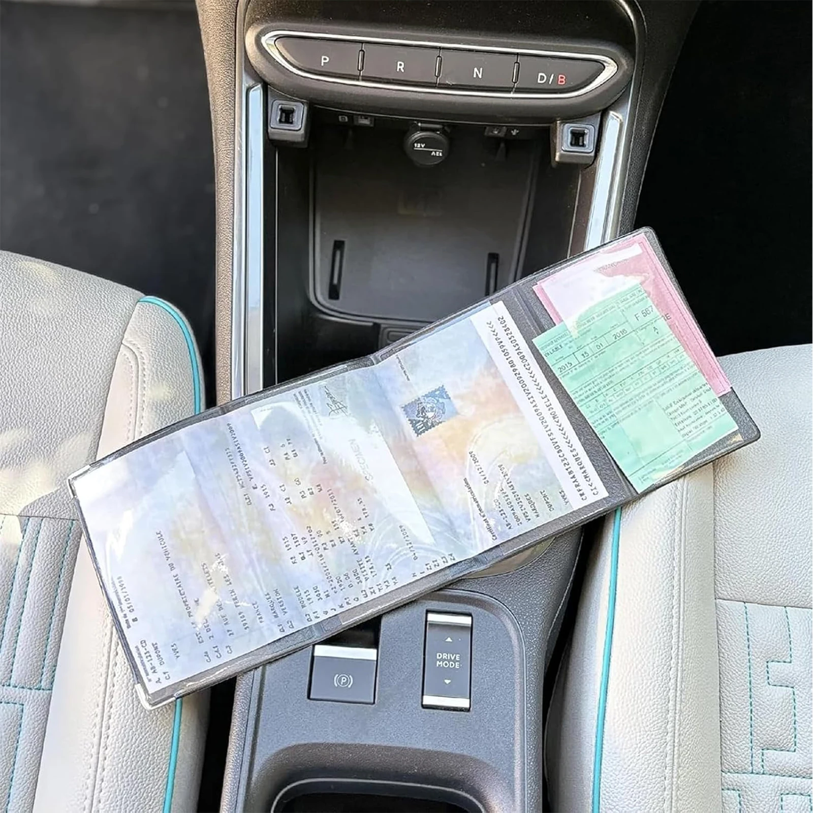 4-Fold Car Document Holder, PVC Lined Vehicle Organizer for Registration, Insurance, Passport & Cards, Lightweight Travel Wallet