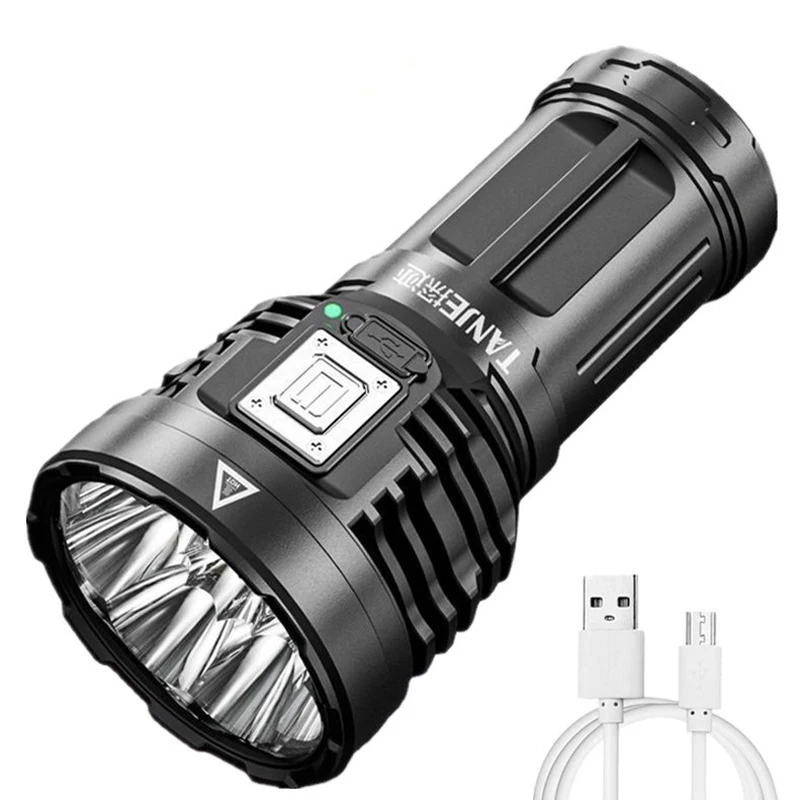 

8*P900+COB Super Bright Type-C Rechargeable Flashlight with 18650 Battery COB Side Light 500m Powerful LED Torch Camping Lantern