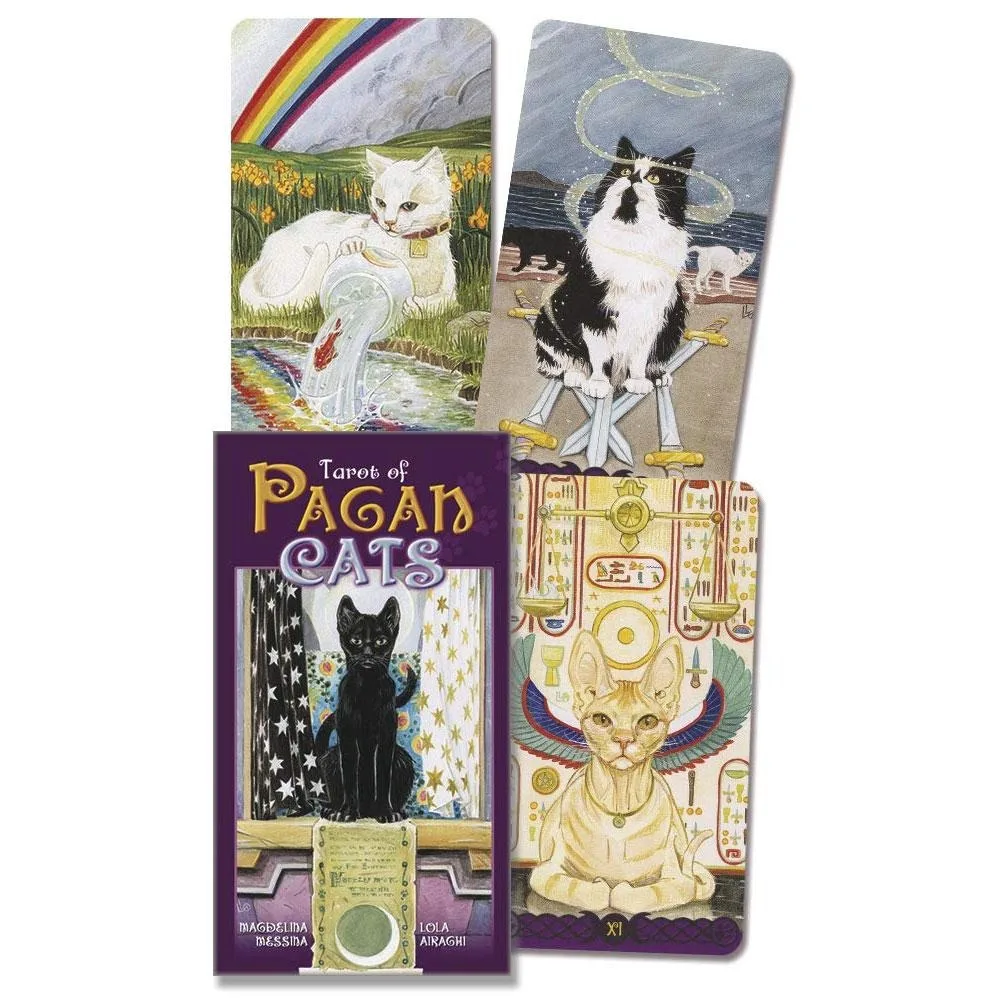 

Tarot Cards Mini Size Tarot of Pagan Cats All English Tarot Board Game Cards Family Gathering