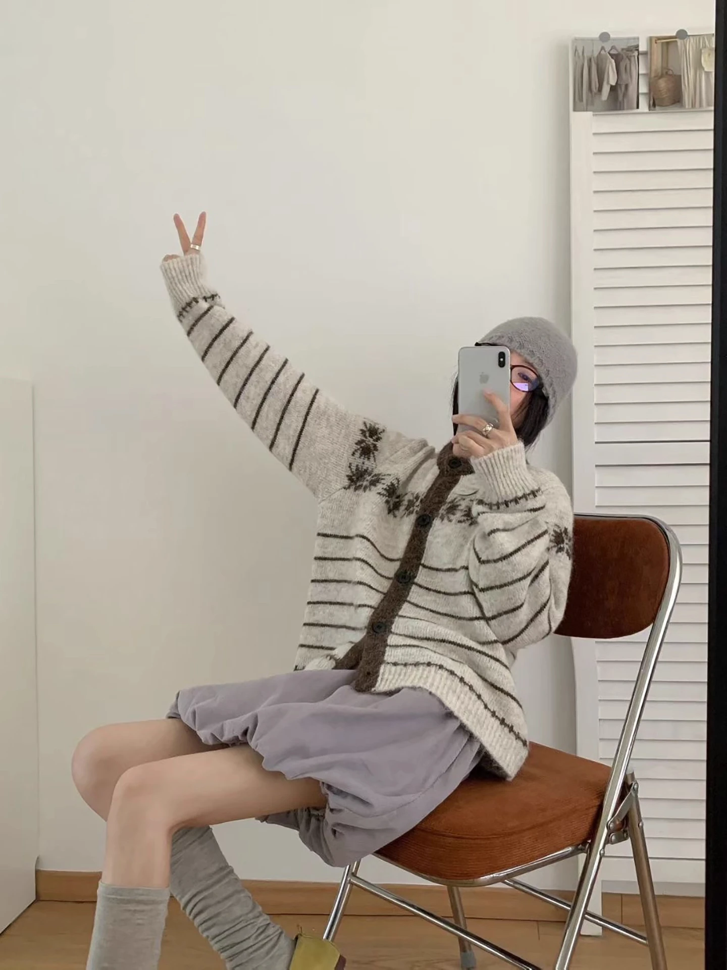 الكورية Sle جولة Ne محبوك سترة معطف المرأة زر واحد فضفاضة تناسب الخريف سترة Faion لينة الملمس طويل Sve