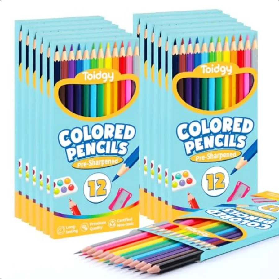 

144 Count Colored Pencils for 12 Packs Colored Pencils Bulk 12 Colors Presharpened Color Pencils for Adults Bulk School plies f