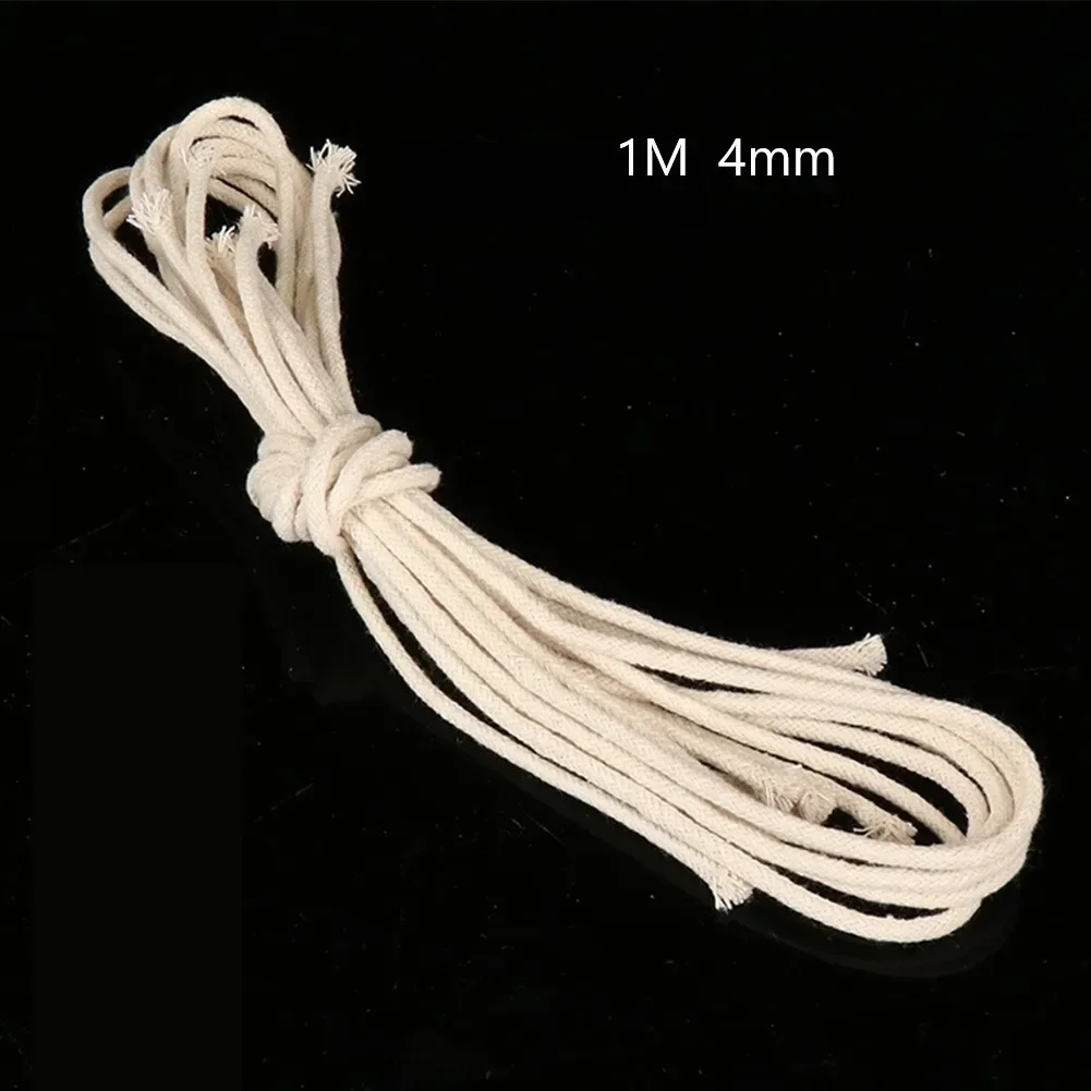 4M Long Round Cotton Wicks Alcohol Rope Candle Burner For Kerosene Alcohol Lamp Torch Oil Wine Bottle Product Wicks Accessories