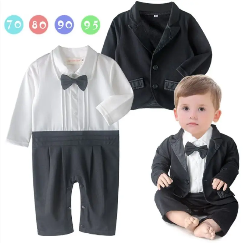 

New Arrival Gentleman Bowtie Decorated Baby Boys 2-piece Suit Set 3008