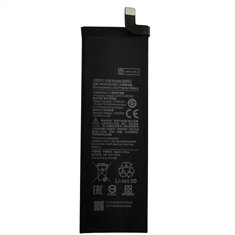 Fast Shipping  New Battery BM52 For Xiaomi Mi Note 10 Lite /Mi Note 10 Pro / CC9pro CC9 Pro 5260mAh Batteries view 2