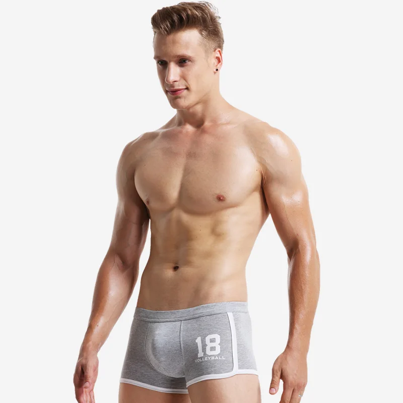 

Men's underwear, briefs, cotton scrotal pads, breathable, individualistic, trendy youth shorts, sporty thin four-cornered pants
