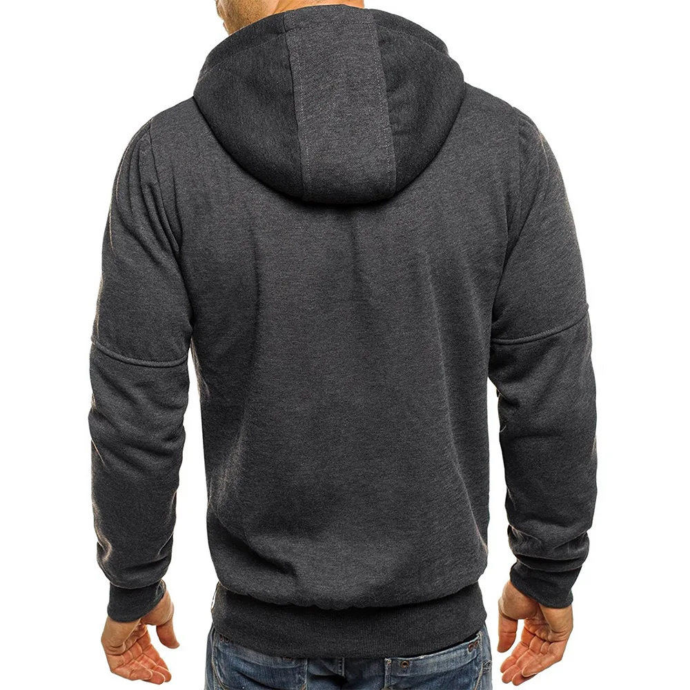 Men\'s Hoodies Long Sleeve Sweatshirt Zipper Design Hooded Sweatshirt for Men Clothing Sportswear Slim Fit Casual Jacket