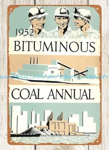 1952 Mining Handbook Bituminous Coal Annual miner metal tin sign living room