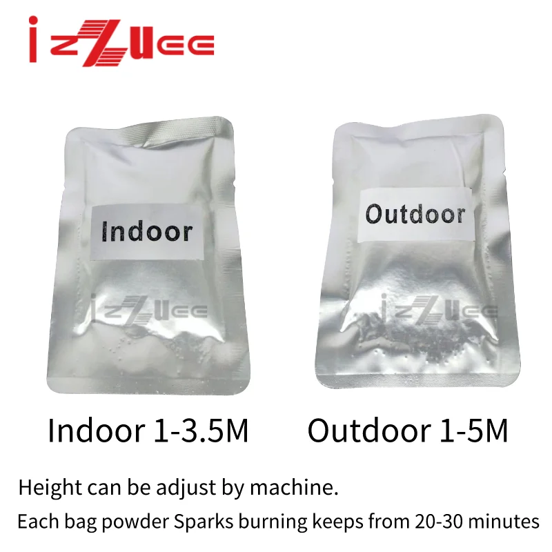 1 ~ 200 حقيبة Ti مسحوق آلة شرارة الباردة حفلات الزفاف الأحداث 200g مسحوق معدني آمن MSDS شهادة الباردة شرارة مسحوق داخلي