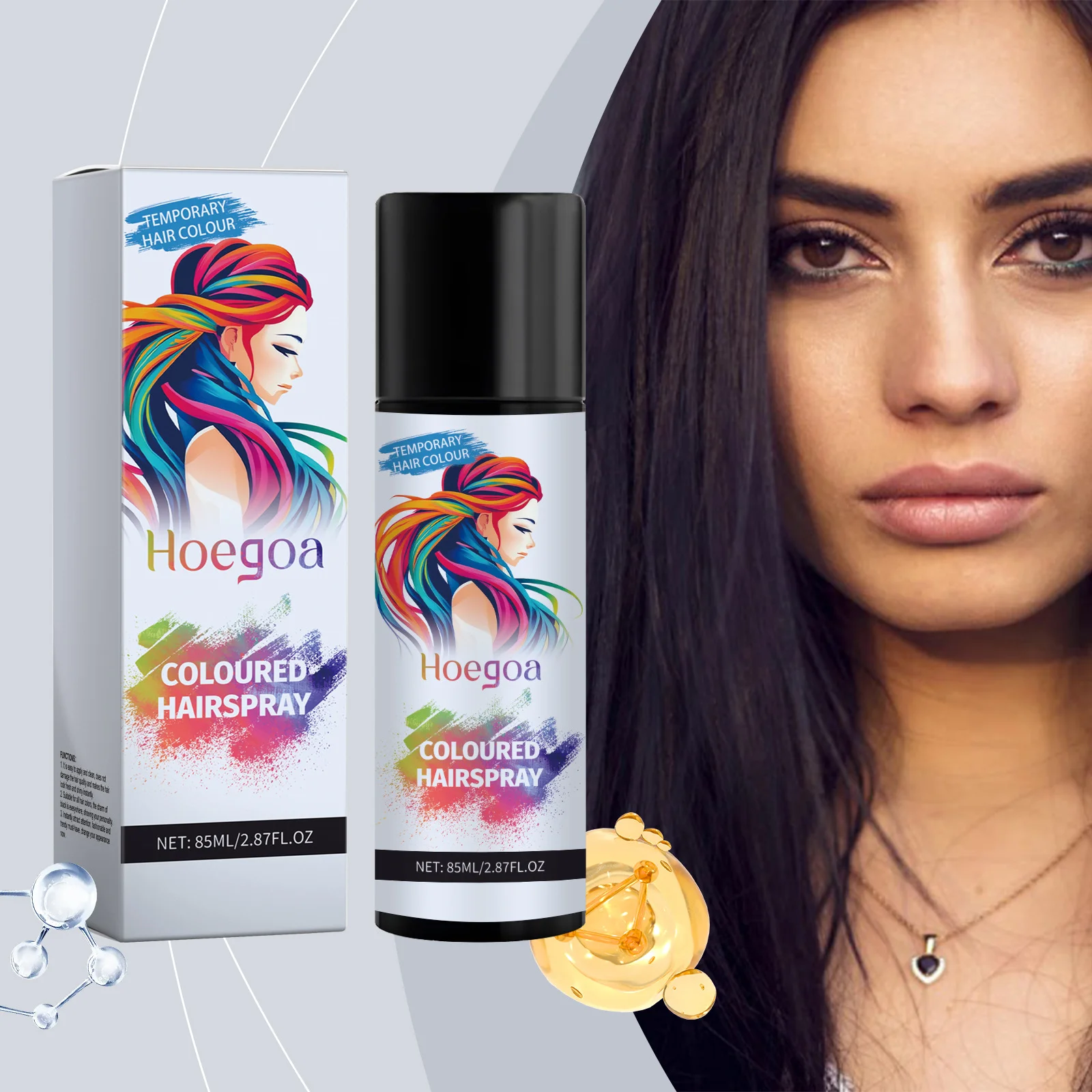 

Hair Dye Spray Temporary Black Remove Gray Disposable Portable Natural Persistent Gentle Moisturize Colored Hair Styling Liquid