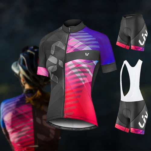 Imagen 2 del producto Conjunto de pantalones cortos de Ciclismo para mujer, Jersey de Ciclismo femenino, ropa de bicicleta, versión del equipo, traje de carreras, novedad de 2023