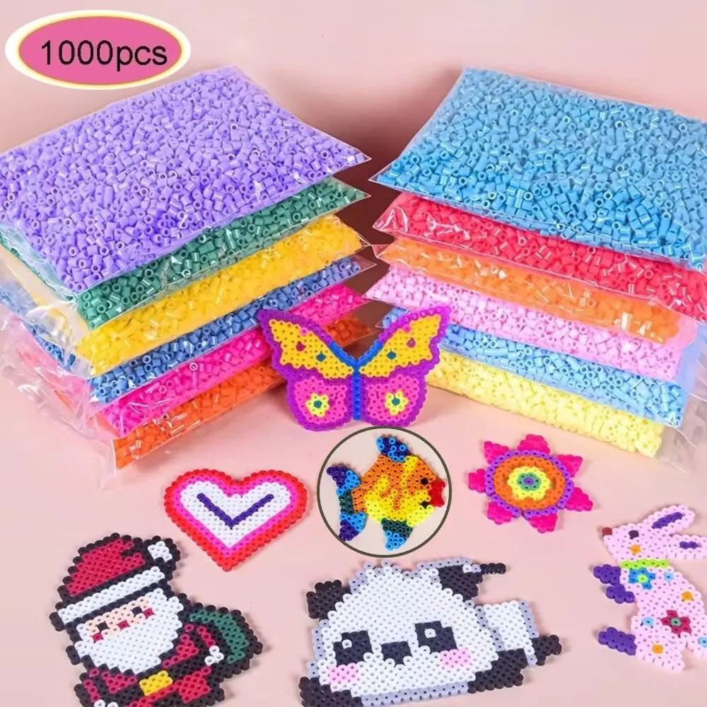 1000pcs 2.6mm Mini Perler Hama Beads Handmade Craft Premium Small Bean 3D Puzzle Beads Miniature DIY Toy Beads Children Learning