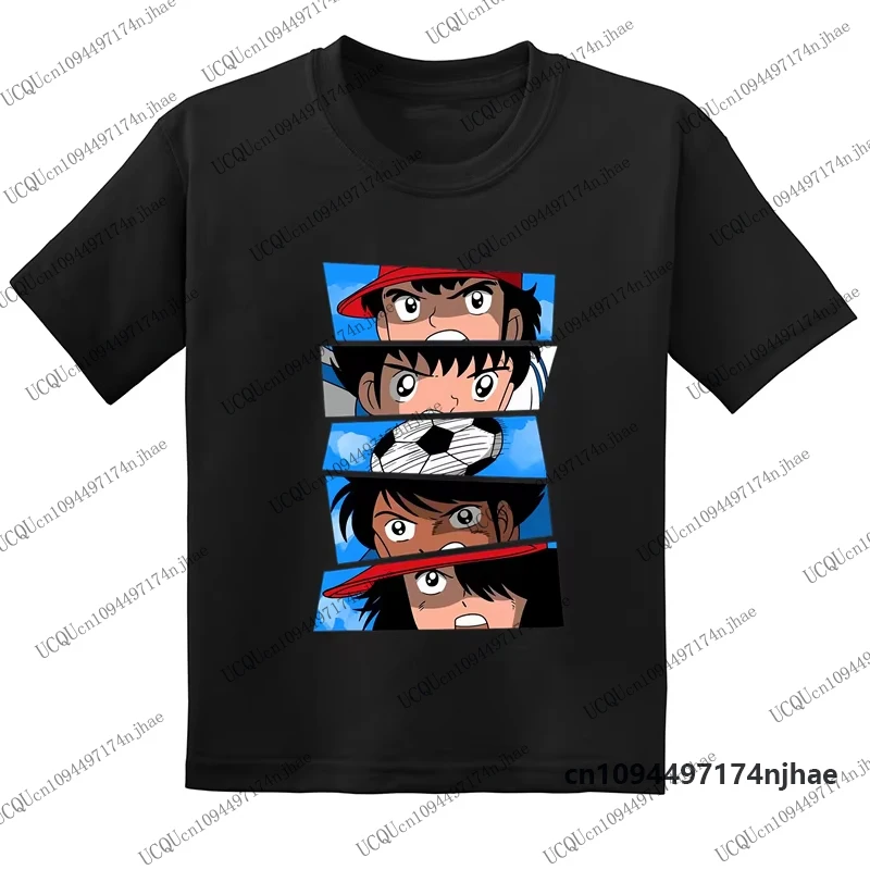 Hot Sale Anime Captain Tsubasa Le Petit Football Print Cotton Children's T-shirt Summer Boys Girls Clothes Casual Kids/Adult Top view 2