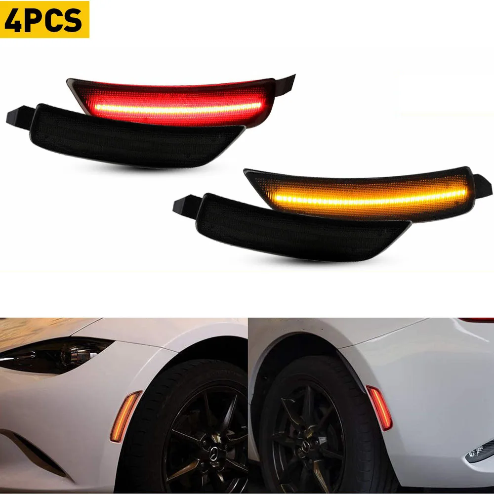 

For Mazda Miata MX-5 2016 2017 2018 2019-2022 Front Rear Fender Lamps LED Side Marker Light Red Yellow Replacement Accessories