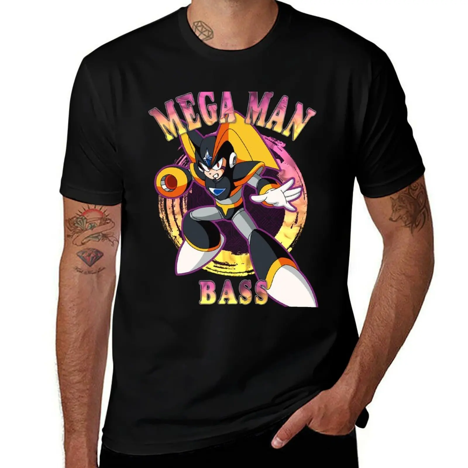 Mega Man - Bass Buster Bass T-Shirt Street Fashion Casual Tee Shirt T-Shirt