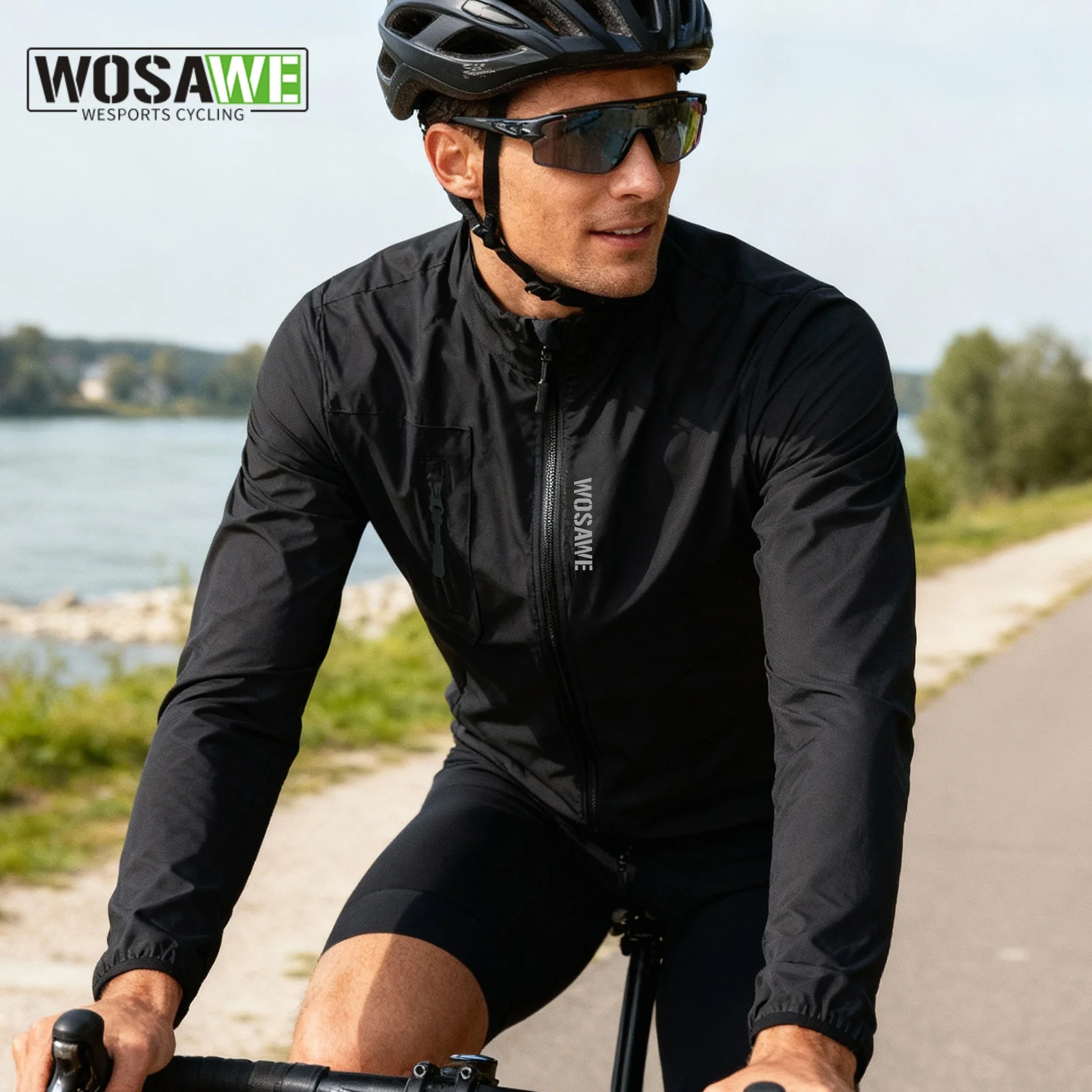 

WOSAWE Waterproof Windbreaker Wind MTB Cycling Lightweight Ultralight Men Jacket Running Riding Ciclismo Bicycle Windbreaker