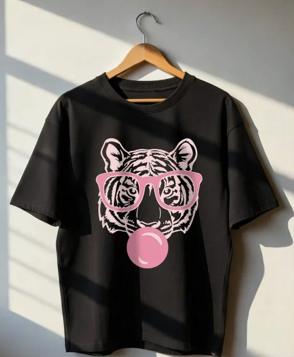 Tiger Print T-Shirt, Short Sleeve Round Neck Casual Top, Women's Wear for Summer and Spring Короткий Рукав Y2K Top T-Shirts