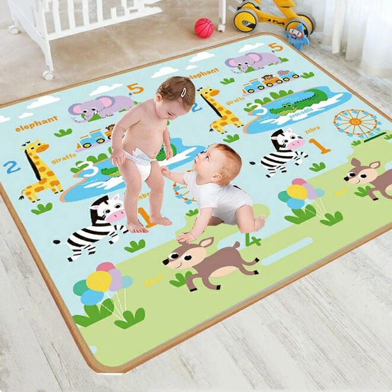 

Tasteless Cartoon Pattern Baby Crawling Play Mats 1cm/0.5cm Thicken Folding Mat Carpet Play Mat for Children's Safety Mat Rug