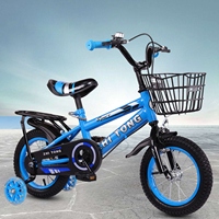 14Inch Children Bike Boys Girls Toddler Bicycle Adjustable Height Kid Bicycle with Detachable Basket for 3-7 Years Old