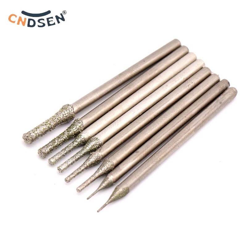 0.3-2.5mm Diamond Coated Tipped Drill Bit Diamond Punching Drilling Needle for Tile Jewellery Glass Shank Diameter2.35mm