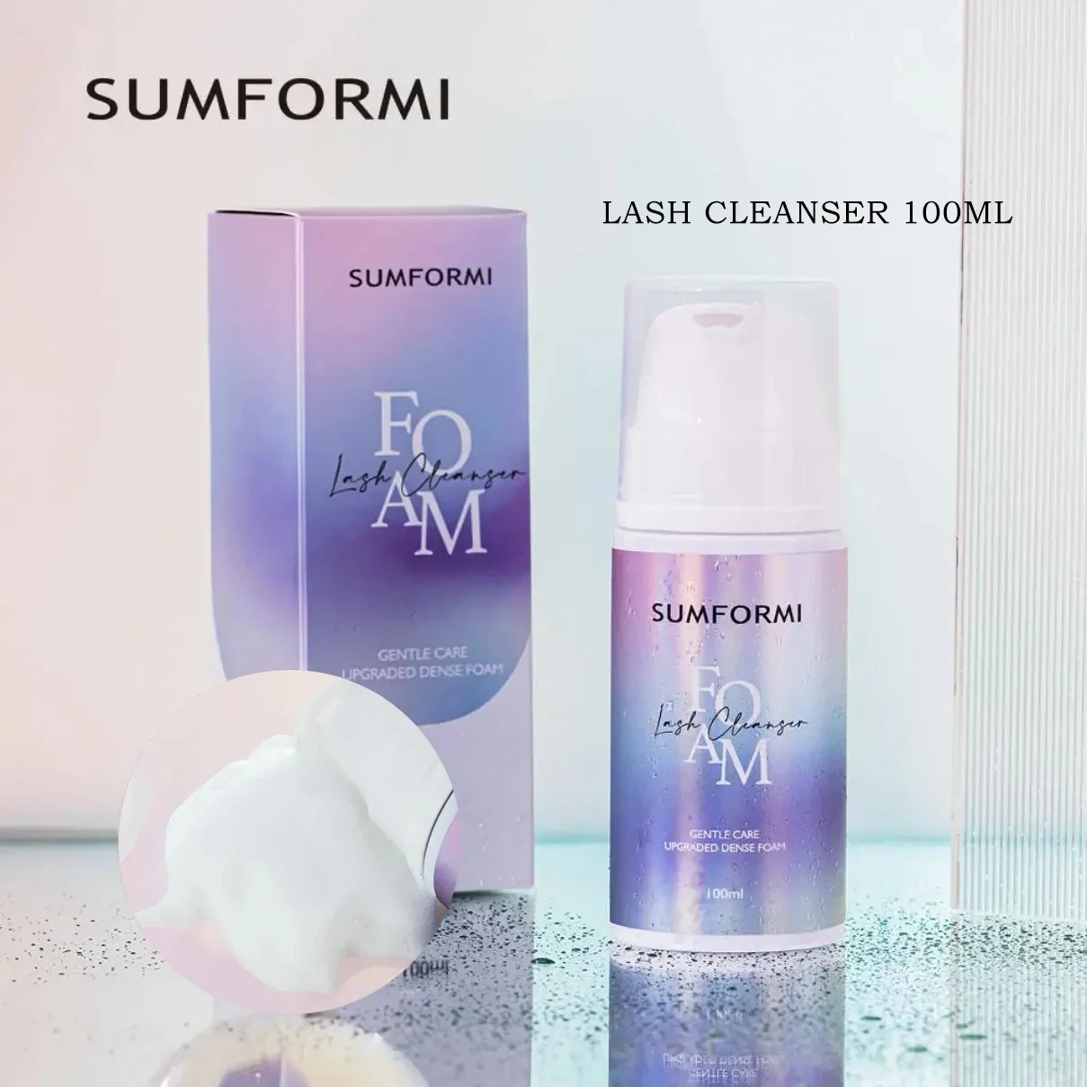 Sumใหม่สูตรอ่อนโยนต่อขนตา Foaming Cleanser 100 มล. แชมพูขนตา Daisy & White Tea Scented Eyelash Shampoo