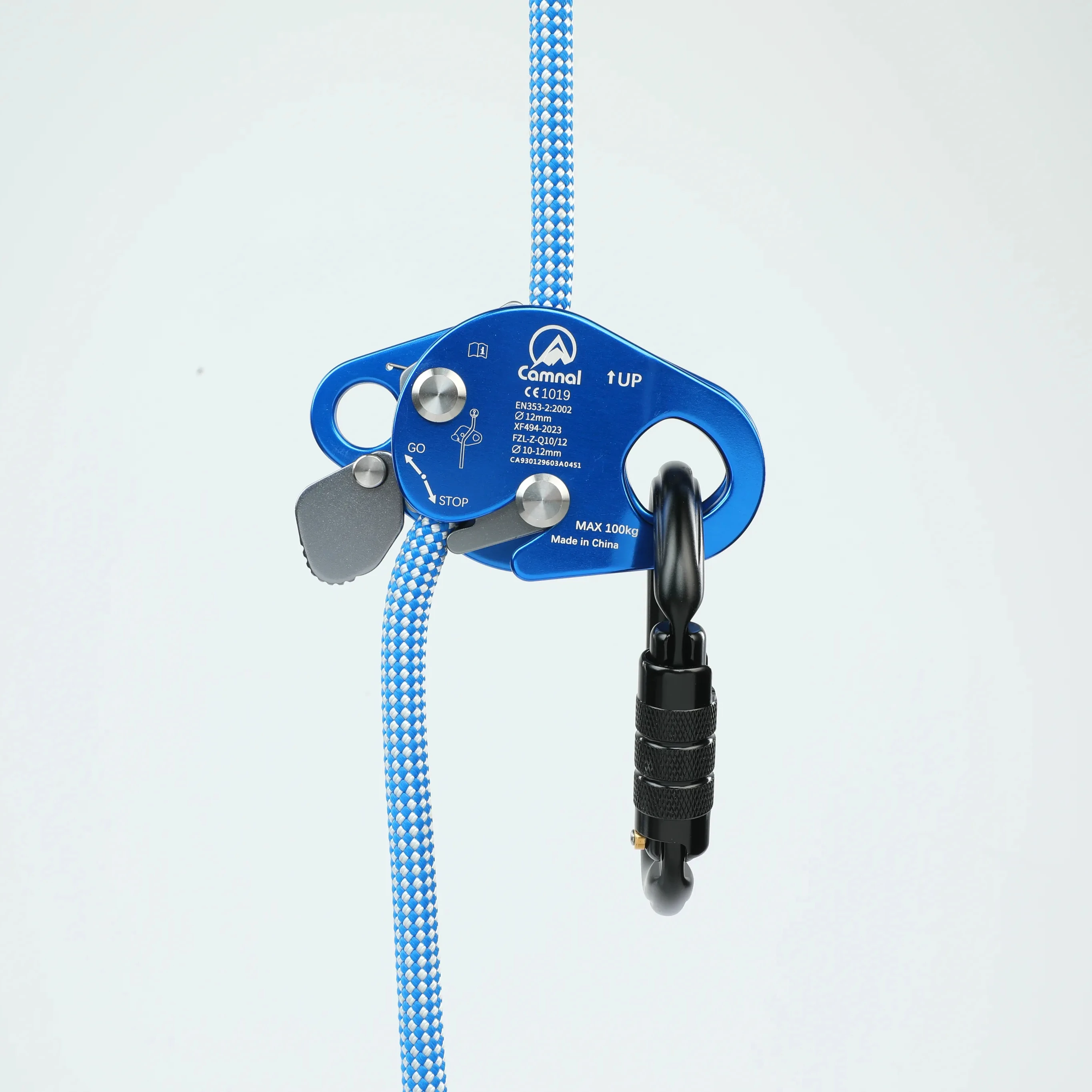 Camnal Outdoor High-Altitude Work Rope Descent Device Safety Self-Locking Grabber Anti-Fall Anti-Drop 7075 Aviation Aluminum