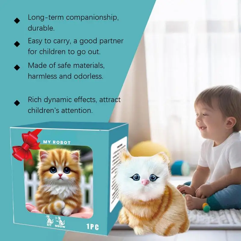 Cat Robot Toy For Kids Interactive Cat Meow Toy Funny Interactive Cat Robot Creative Robotic Cat Barking Meow Kitten For Boys