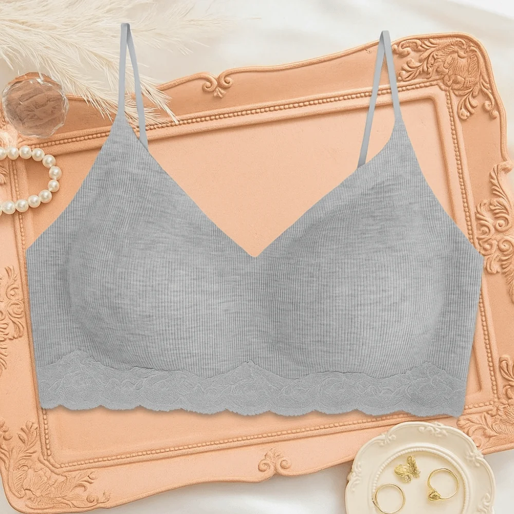 حمالة صدر لاسلكية من الدانتيل عميقة على شكل حرف V مقاومة للصدمات، ملابس داخلية للنساء، حمالة صدر بدون خياطة مضادة للترهل للفتيات #3