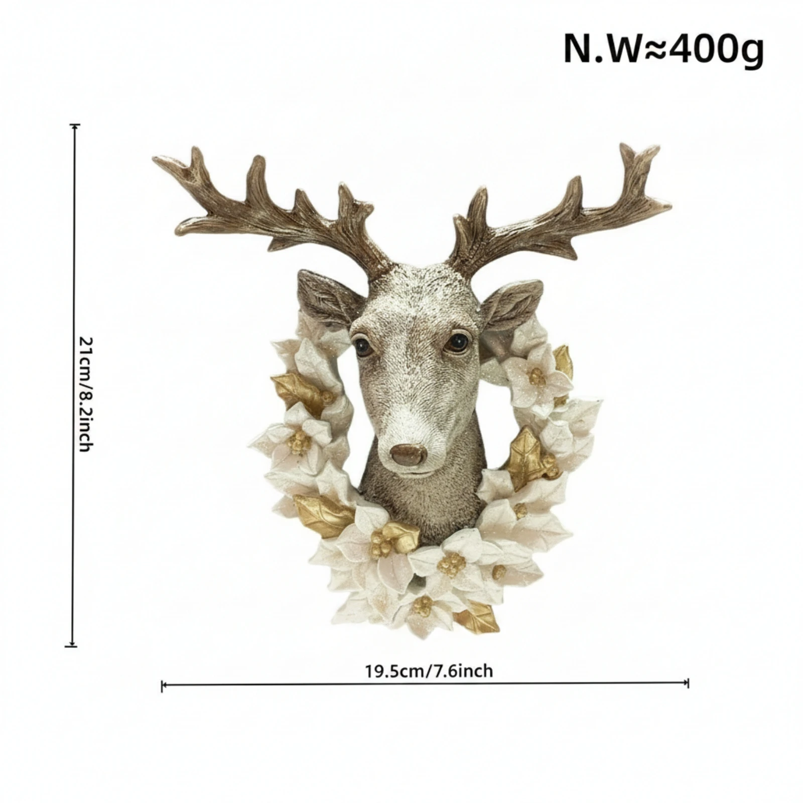 Deer Head Wall Decor Sculpted Deer Head Wall Sculpture Textured Rustic for Homeowners, Living Room, Entryway