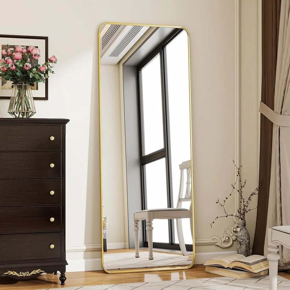 

56x21 Large Wall-Mounted or Leaning Oval Floor Mirror for Bedroom or Dining Room