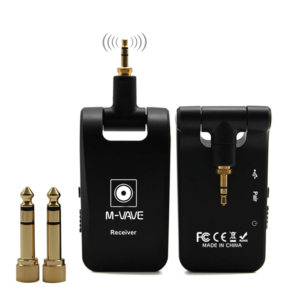 

M-vave WP-5 Wireless Guitar System 2.4GHz Wireless Guitar Transmitter Receiver Stereo 2 in 1 Plugs 6 Channels Guitar Wireless