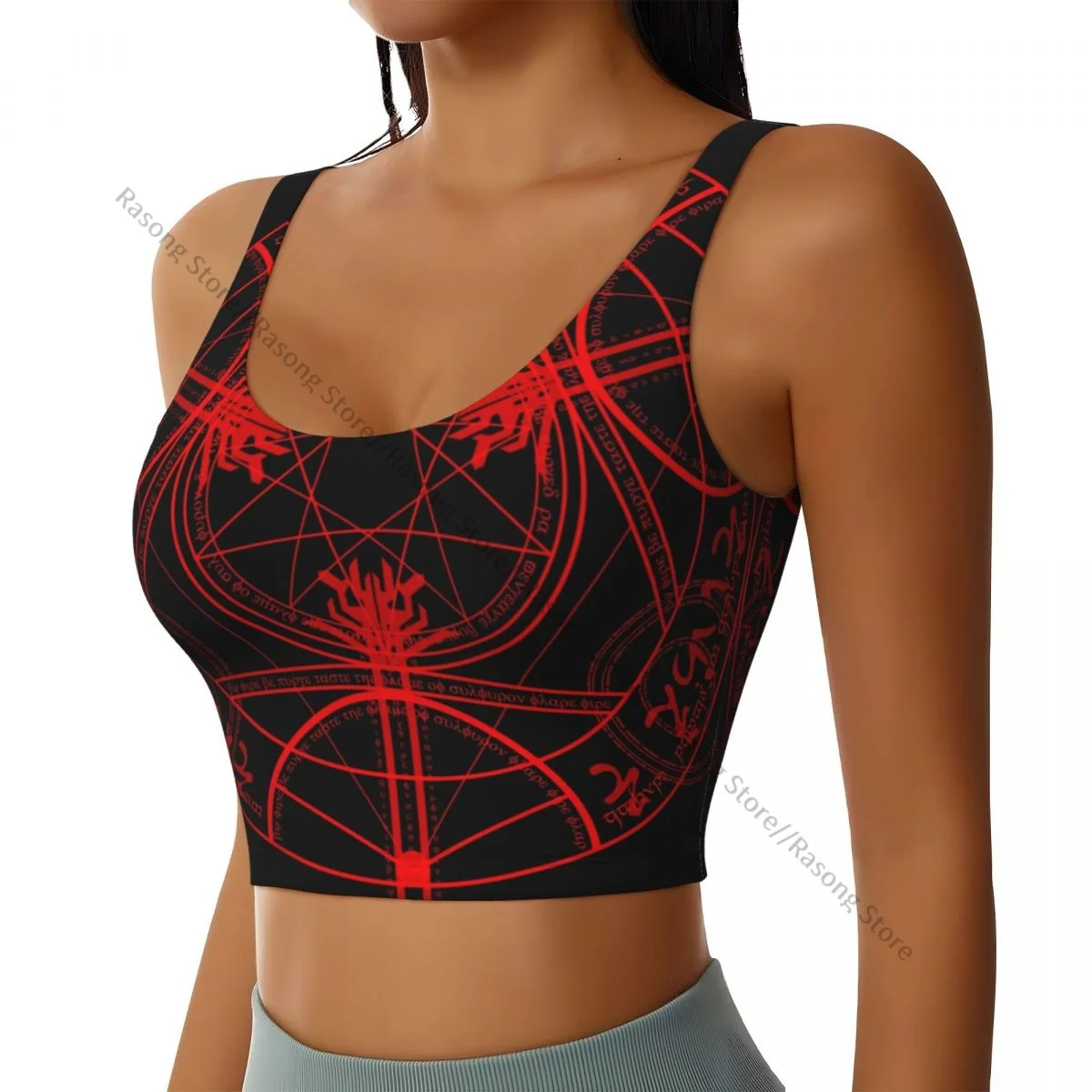 Women Sexy Sports Vest Crowley Pentagram Female Streetwear Sport Lingerie Tee Crop Top